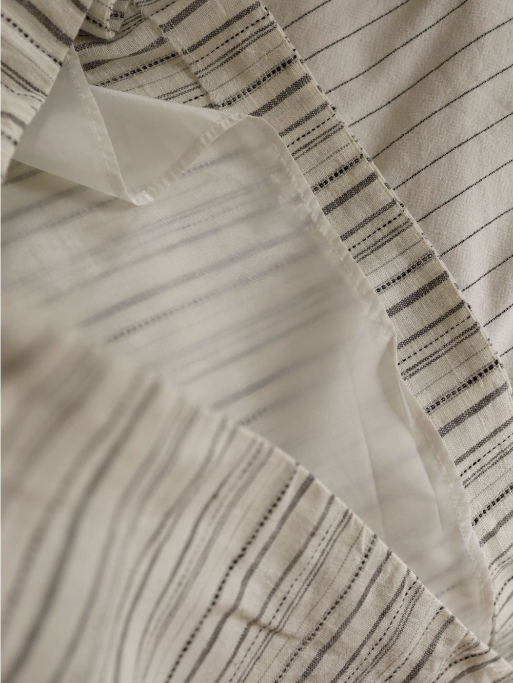Lined Linen Blend Striped Skirt - Picture 5 of 8